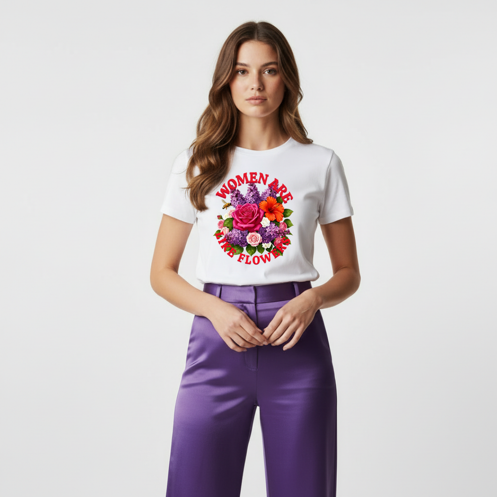 Women & Flowers Graphic T-Shirt