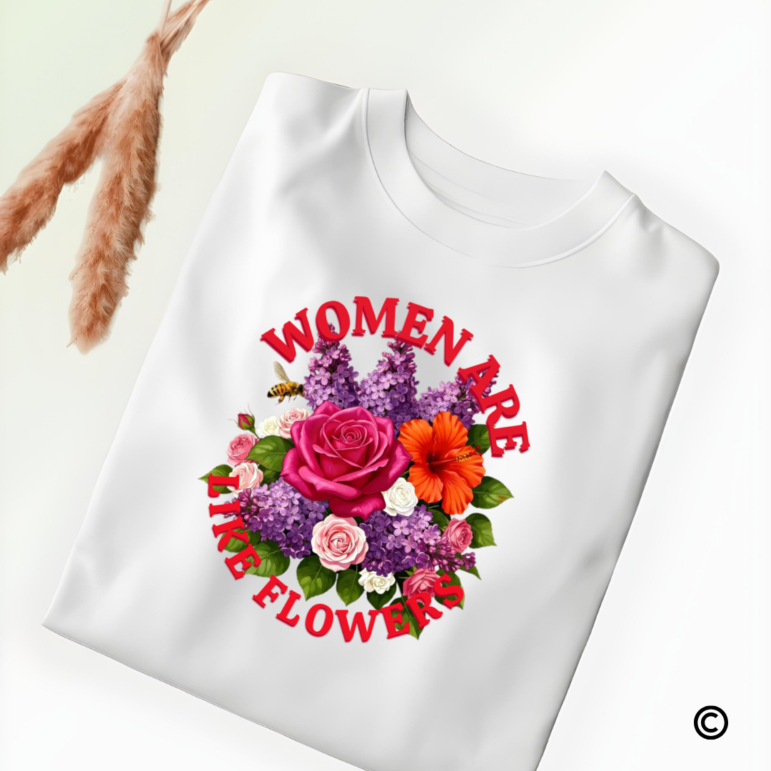 Women & Flowers Graphic T-Shirt