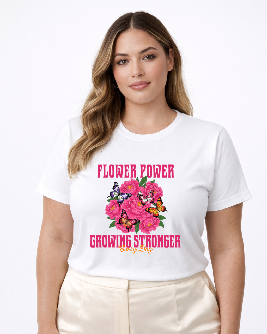 Flower Power Graphic T-Shirt (Plus Size)