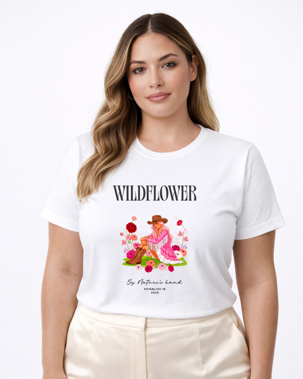 Wildflower Graphic T-Shirt (Plus Size)