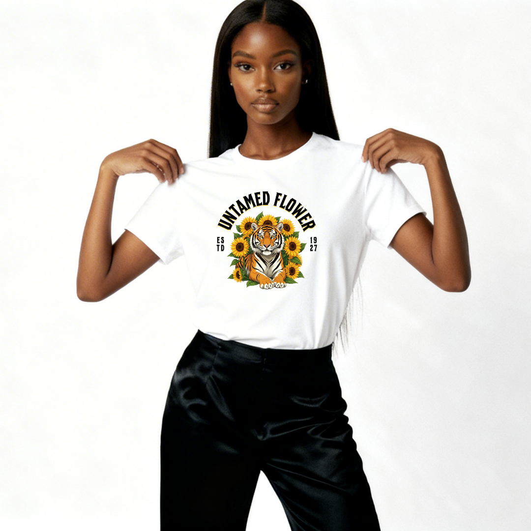 Untamed Flower Tiger Graphic T-Shirt