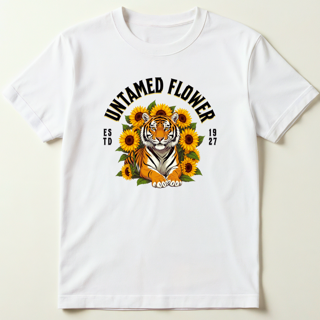 Untamed Flower Tiger Graphic T-Shirt