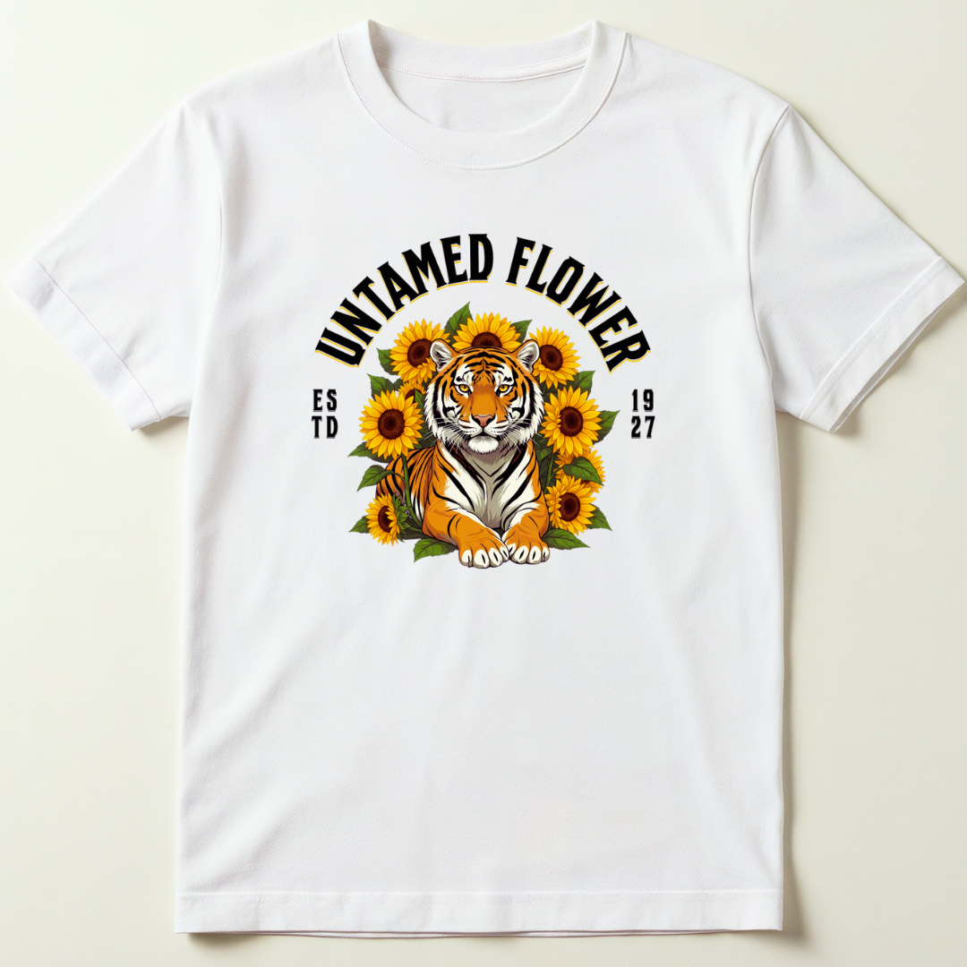 Untamed Flower Tiger Graphic T-Shirt